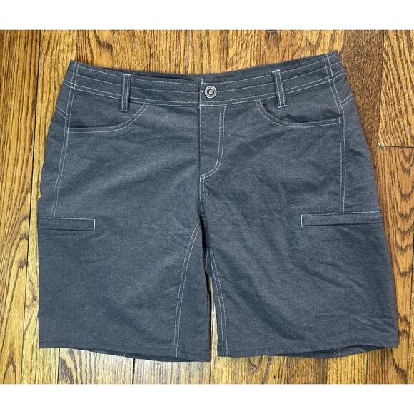 KUHL Trekr Shorts Womens Sz 8 Gray 8" Hiking Climbing Pockets Stretch Drawstring - Picture 1 of 8
